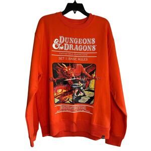 DUNGEONS & DRAGONS NWT Orange Graphic Crewneck Sweatshirt Size M